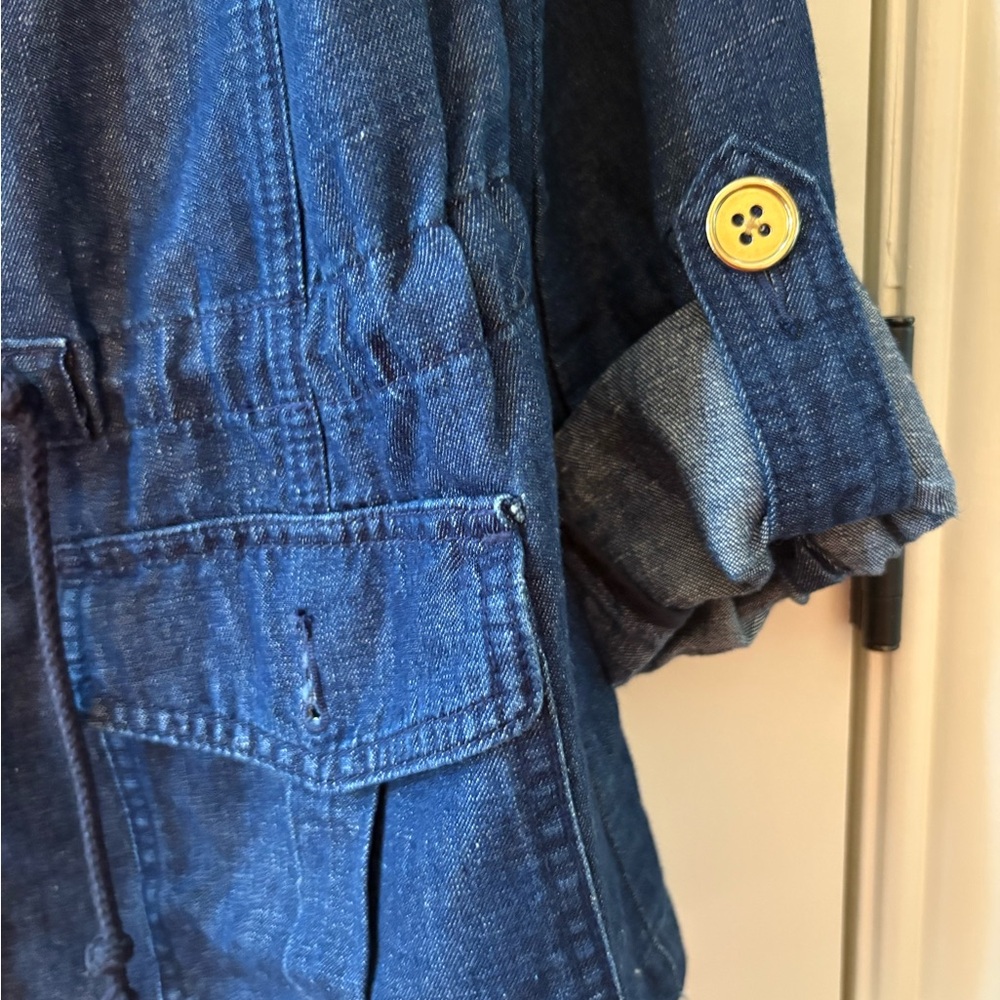 Talbots Blue Utility Jacket With Adjustable Sleev… - image 2